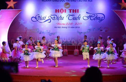 Học sinh trường tiểu học ngọc lâm tham dự hội thi giai điệu tuổi hồng với chủ đề “ tự hào về thủ đô yêu dấu”