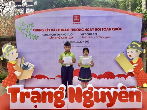 Trường Tiểu học Ngọc Thụy tham gia Ngày hội  Trạng nguyên nhỏ tuổi  lần thứ XVIII- XIX và Viết chữ đẹp  Nét chữ - Nết người  toàn quốc.