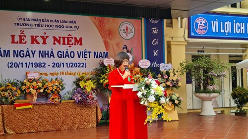 Trường TH Ngô Gia Tự long trọng tổ chức Lễ kỷ niệm 40 năm ngày Nhà giáo Việt Nam 20/11/1982 - 20/11/2022
