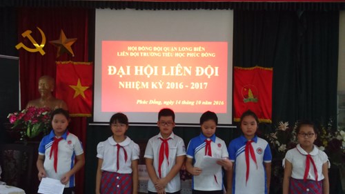 Đại hội Liên đội Trường Tiểu học Phúc Đồng năm học 2016 - 2017