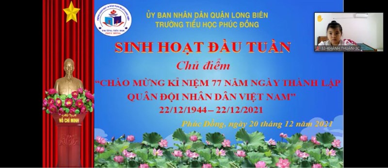 Trường Tiểu học Phúc Đồng Kỉ niệm 75 năm Ngày toàn quốc kháng chiến và 77 năm Ngày thành lập Quân đội nhân dân Việt Nam 