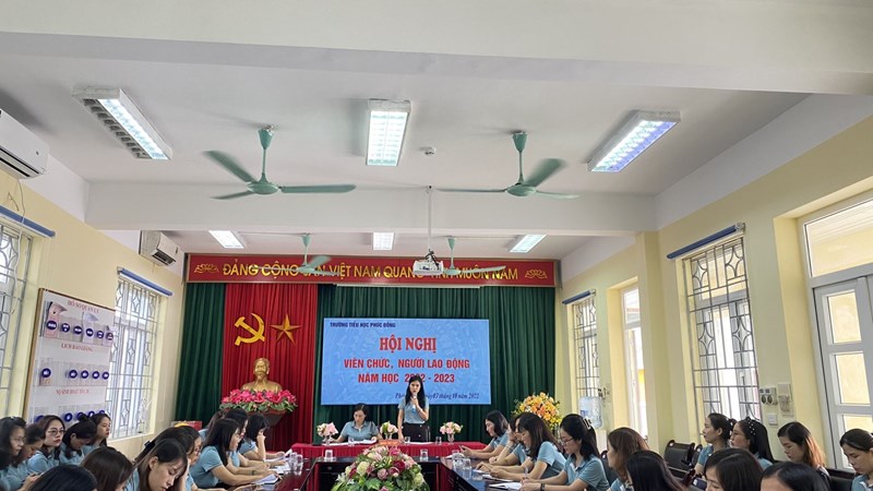 Hội nghị viên chức, người lao động trường Tiểu học Phúc Đồng năm học 2022-2023 thành công rực rỡ