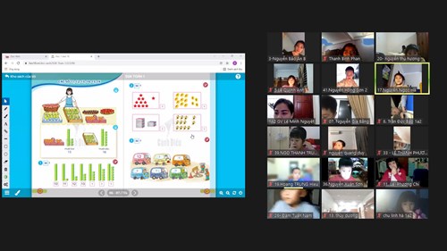 Đội ngũ giáo viên lớp 1 trường Tiểu học Thạch Bàn A tiếp tục chủ động, sáng tạo trong dạy học trực tuyến
