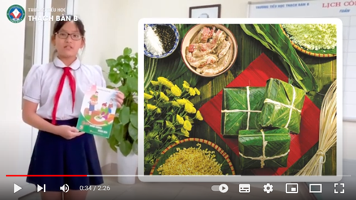 Em Hoàng Phương Linh Trường Tiểu Học Thạch Bàn B Giới Thiệu Cuốn Sách: Sự Tích Bánh Chưng Bánh Giầy