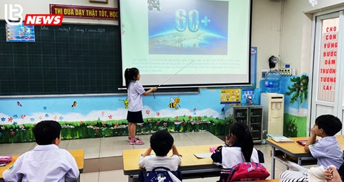Trường Tiểu học Thạch Bàn B tổ chức tuyên truyền Tiết kiệm điện