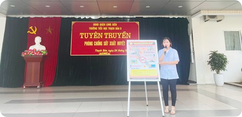 Trường Tiểu học Thạch Bàn B tổ chức tuyên truyền phòng chống bệnh Sốt xuất huyết cho học sinh
