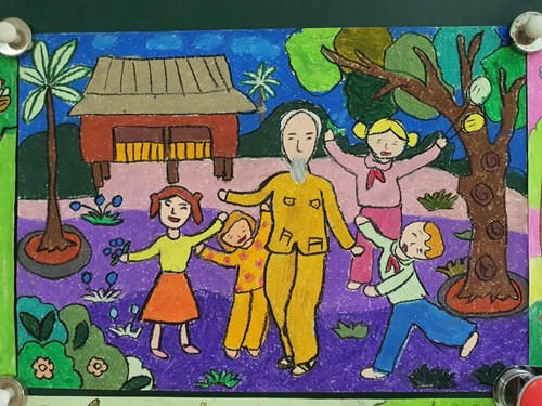 Học sinh Trường Tiểu Học Vũ Xuân Thiều tích cực hưởng ứng cuộc thi vẽ tranh “Bác Hồ với thiếu nhi, thiếu nhi với Bác Hồ”