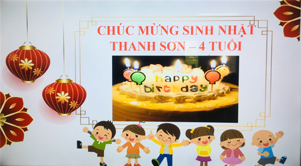 Các bé MGN B4 chúc mừng sinh nhật bạn Thanh Sơn