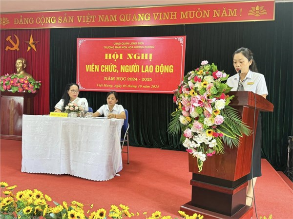 HỘI NGHỊ VIÊN CHỨC, NGƯỜI LAO ĐỘNG TRƯỜNG MẦM NON HOA HOA HƯỚNG DƯƠNG NĂM HỌC 2024-2025