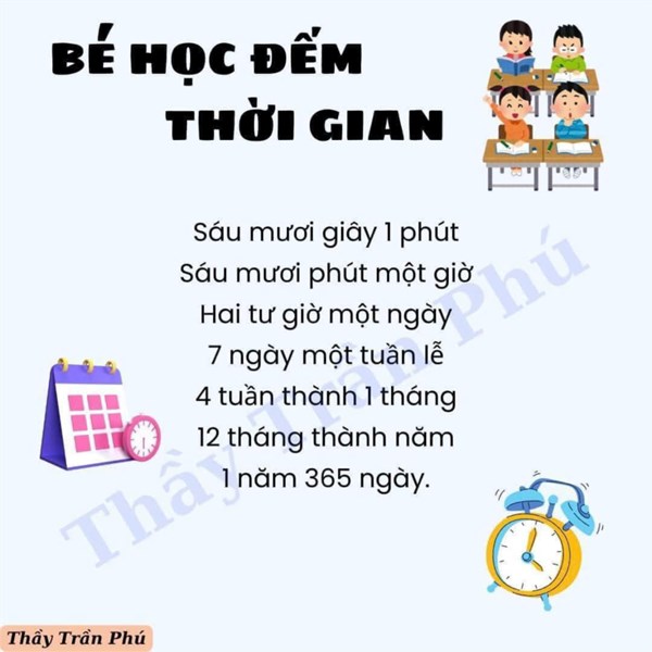 Thơ: Bé học đếm thời gian