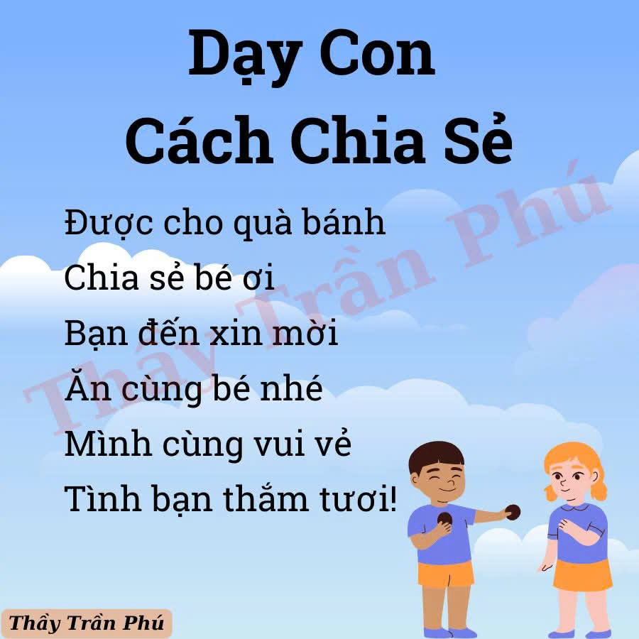 Thơ: Dạy con cách chia sẻ