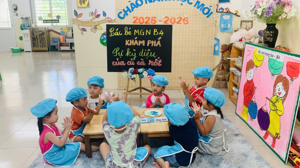 Các bé MGN B4 khám phá sự kỳ diệu của củ cà rốt