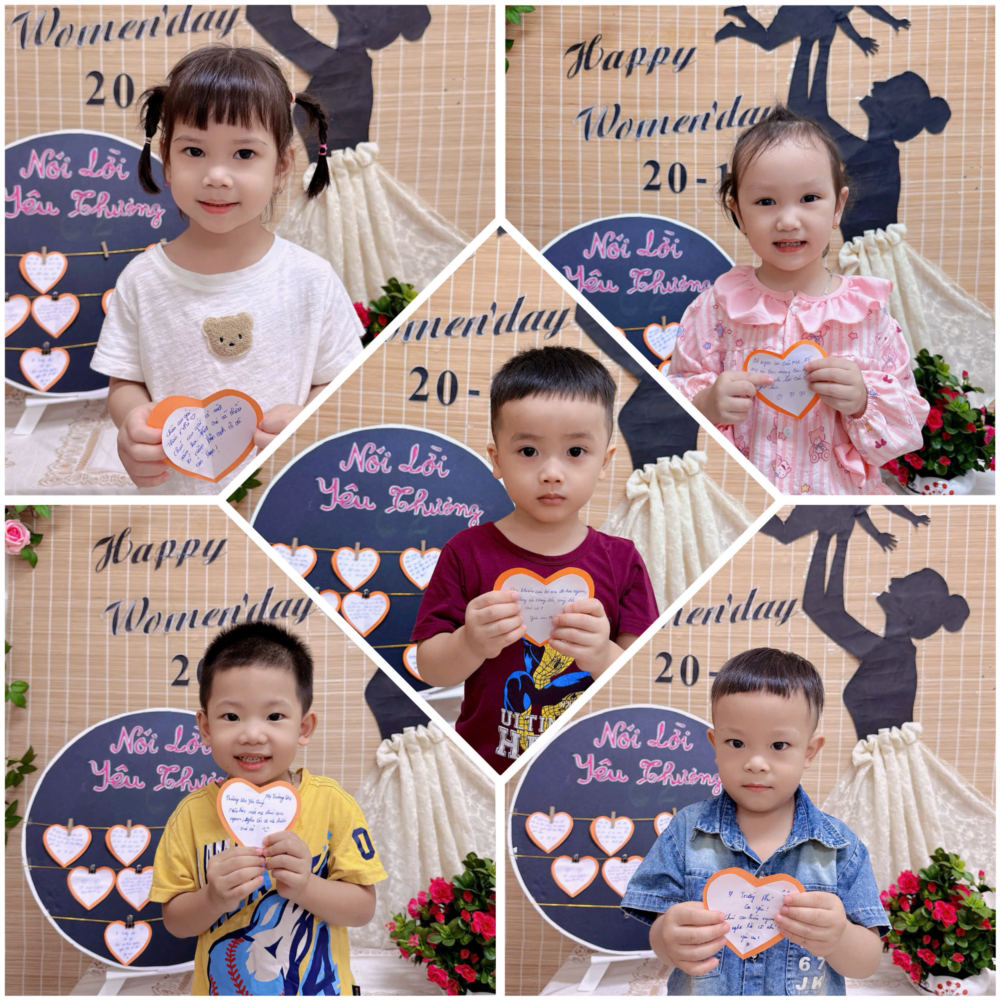 Hình ảnh các bé lớp C2 tô màu bông hoa tặng mẹ.